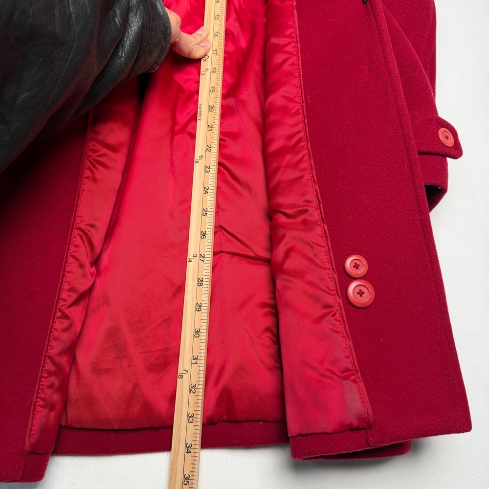 Red LL Bean Lambswool Thinsulate Coat 12P Petite Winter‎ Quiet Luxury Vintage - Picture 6 of 12